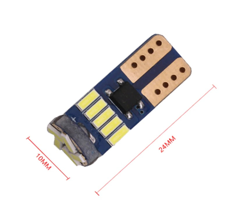 Комплект от 2 броя T10 Led крушки 15 SMD светодиода W5W 12V бяла светлина в блистер