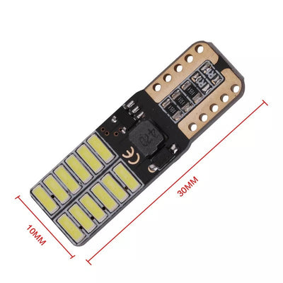 Комплект от 2 броя T10 Led крушки W5W 24SMD 12V-24V бяла светлина в блистер