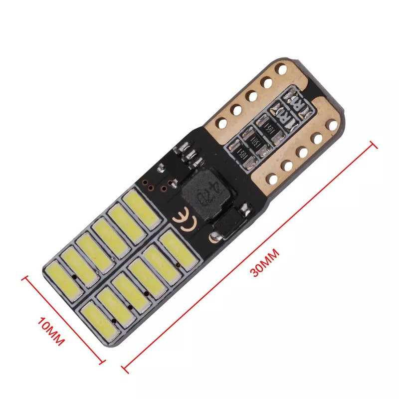 Комплект от 2 броя T10 Led крушки W5W 24SMD 12V-24V бяла светлина в блистер