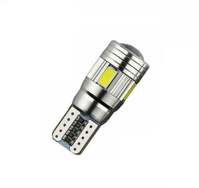 Комплект от 2 броя Лед Крушки За Габарит Т10 W5W LED 6 SMD, Canbus 12V, Бяла Светлина в блистер