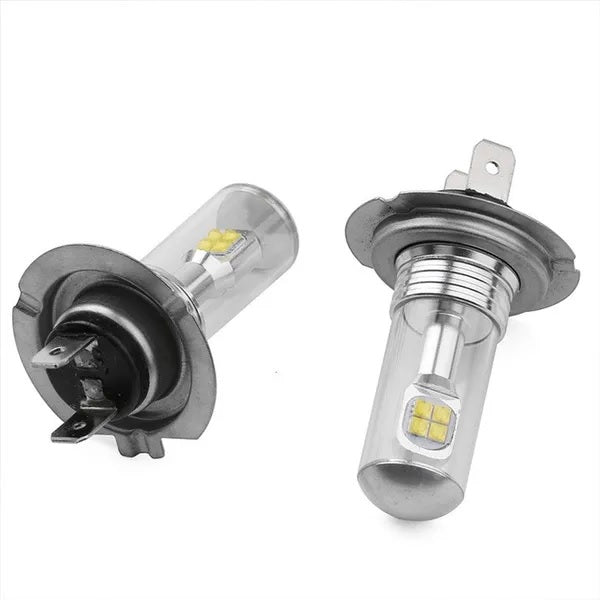 Комплект от 2 броя ЛЕД LED крушки за фарове H7 Х7 12V-24V Бели 6000k