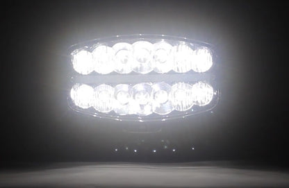 80W LED Лед Фар Халоген С Три Функции Неон ефект Бяло-Жълто/Оранжево Neon 24,5см x 13,9см 4100lm 12V - 24V E-Mark Подходящ За DAF MAN Scania Volvo Iveco и др.