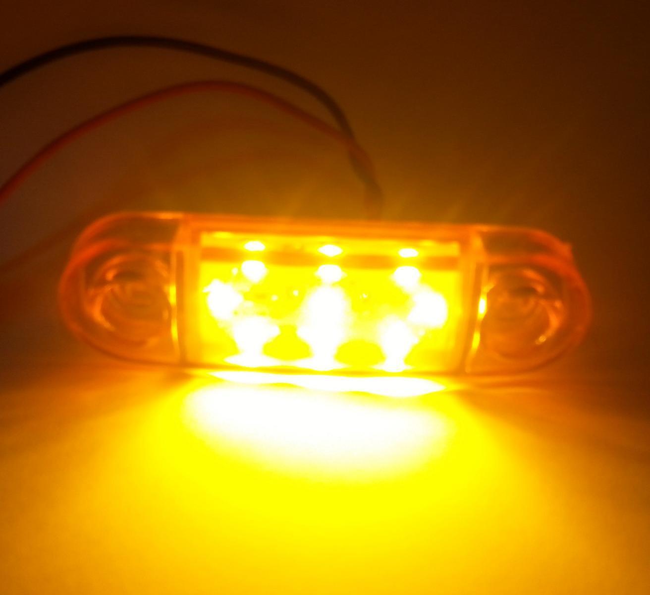 Светодиоден маркер габарит токос жълта оранжева светлина със 9 LED ЛЕД за бус ван ремарке каравана платформа 24V