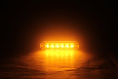 6 LED ЛЕД Жълта Аварийна Лампа Блиц Светлина Мигаща За Пътна Помощ Платформа и др. 10W с 8 режима 8х3 cm. 12-24V