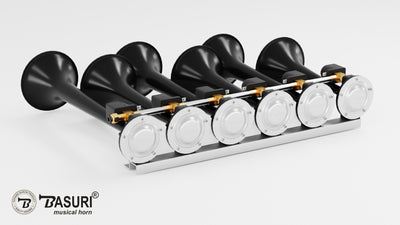 Тромба Музикална Клаксон BABY SHARK  АXEL F и още 18 Мелодии 12V - 24V Супер Мощна +130db за Кола Камион Трактор ТИР Бус Автобус и Др.