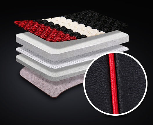 Луксозни калъфи за седалки Комплект Черна Кожена универсална тапицерия