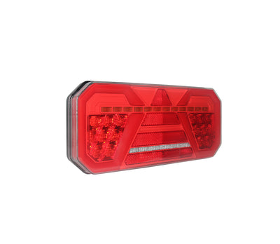 Комплект Ляв + Десен Мултифункционални Диодни LED Лед Стопове с Бягащ Мигач Неон Neon Ефект 12V 24V 305mm X 140mm X 35mm E9 За Бус Камион Тир Ремарке Караванa