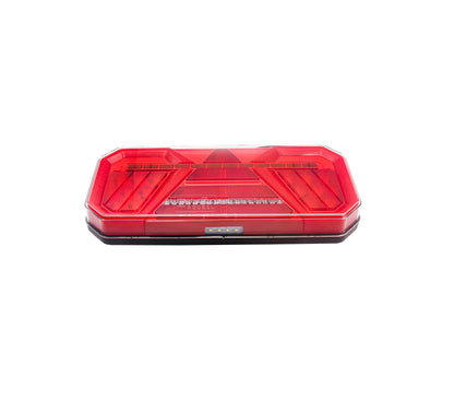 Комплект Ляв + Десен Мултифункционални Диодни LED Лед Стопове с Бягащ Мигач Неон Neon Ефект 12V 24V 305mm X 140mm X 35mm E9 За Бус Камион Тир Ремарке Караванa