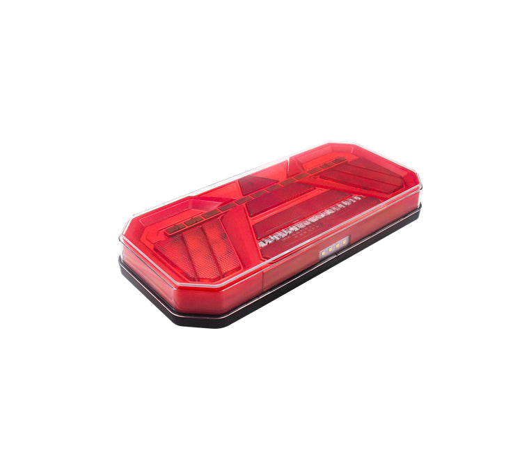 Комплект Ляв + Десен Мултифункционални Диодни LED Лед Стопове с Бягащ Мигач Неон Neon Ефект 12V 24V 305mm X 140mm X 35mm E9 За Бус Камион Тир Ремарке Караванa