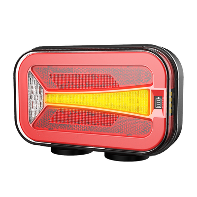 Комплект Безжични Преносими Диодни Лед Led Стопове Wireless с Магнит Неон Neon Ефект 12-24V 165mm х 100mm x 39.5 mm за Ремарке Каравана Платформа и др.
