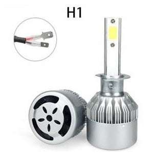 Комплект от 2 броя LED ЛЕД диодни крушки за фарове H1 36w 7600lm 12/24V