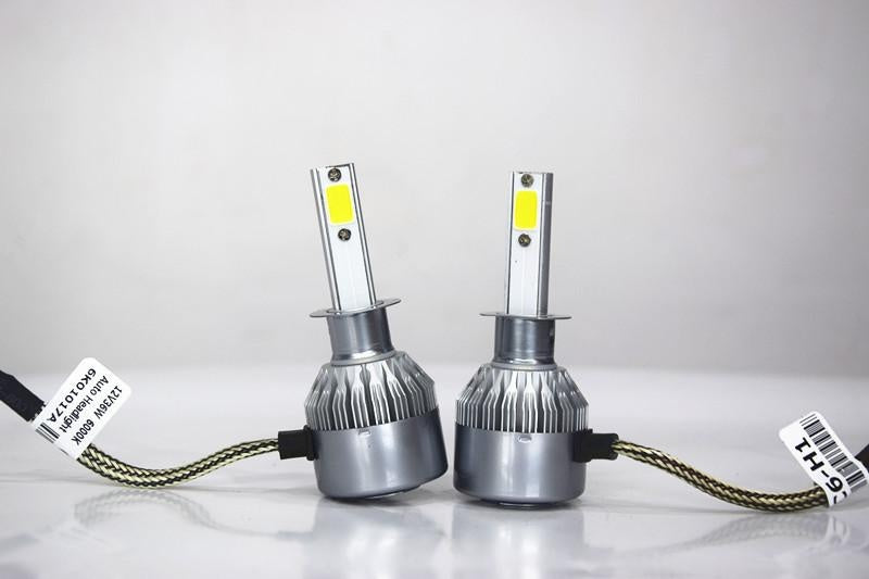 Комплект от 2 броя LED ЛЕД диодни крушки за фарове H1 36w 7600lm 12/24V