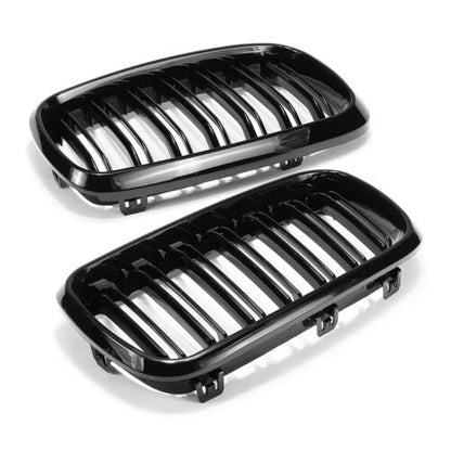 Двойни Бъбреци Решетки За БМВ BMW X5 X6 E70 E71 E72 2007-2014 Черен Гланц Лак