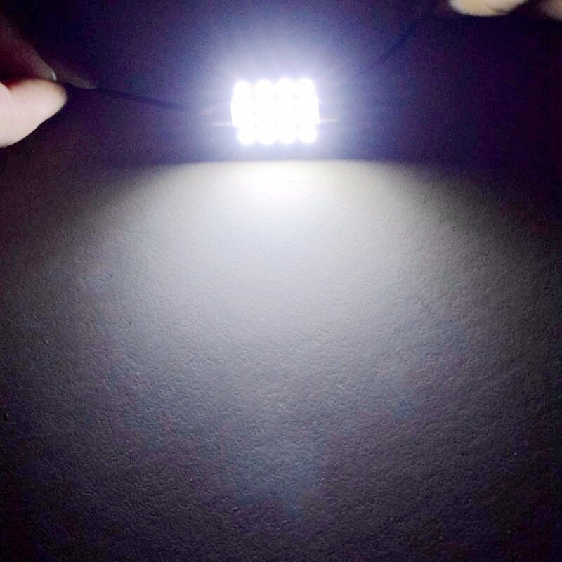 Комплект от 2 броя LED Лед Диодни Крушки 16 SMD 5050 39мм 12V Бяла Светлина в блистер