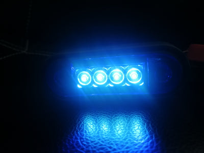 LED ЛЕД Диоден Маркер Габарит Токос Син 12V-24V Светлина За Камион Бус Ван Ремарке Каравана С Извит Гръб за Директен Монтаж на Ролбар Булбар