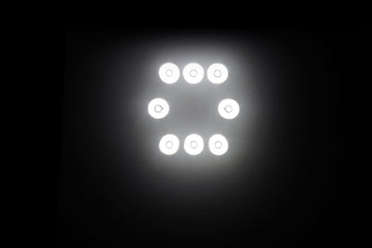 Универсална мощна LED ЛЕД диодна лампа халоген бяла светлина 27W 12V - 24V за камион трактор ролбар АТВ джип земеделски и селскостопански машини и др. 110 x 110 x 37 mm E-mark E9