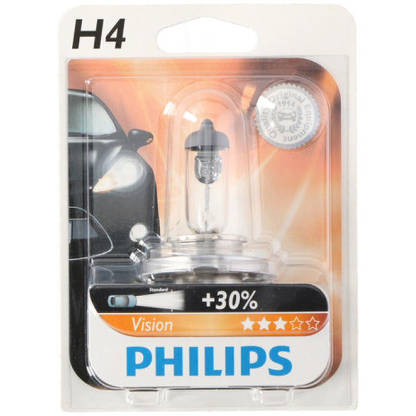 1 брой Халогенна крушка за фар H4 +30% светлина 60 / 55W 12V P14 / 5s Philips