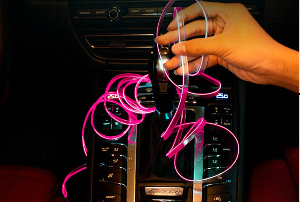 LED ЛЕД Диодна интериорна светеща лента за табло розова светлина 12V 2м амбиентно осветление