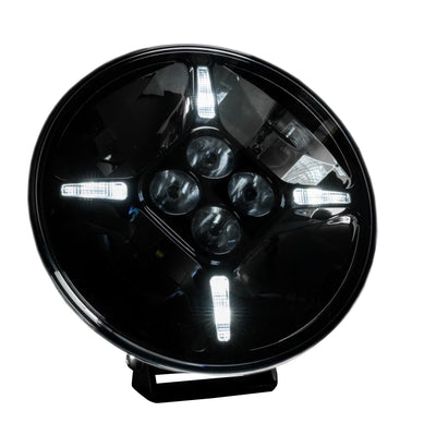 1 брой LED Диоден Халоген Фар с DRL бяло-жълт Ø 218 мм 12V-24V 120W Dark knight За Джип Камион Трактор Багер Земеделски Машини и др.