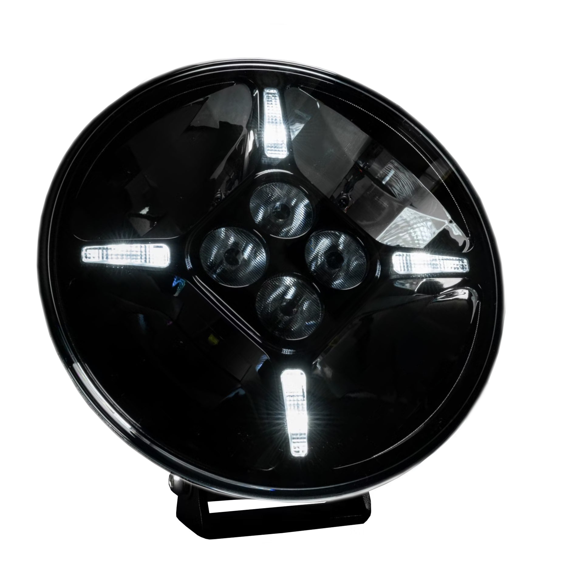 Комплект от 2 бр. LED Диодни Халогени, Фарове, с DRL, бяло-жълт цвят, Ø 218 мм, 12V-24V, 120W, За Джип, Камион, Трактор, Багер, Земеделски Машини и др.