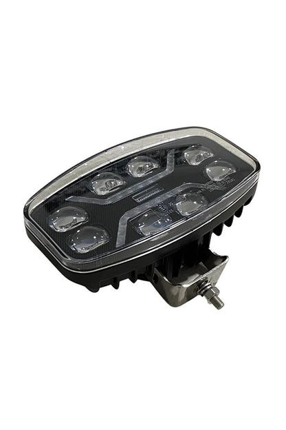 LED ЛЕД мощен диоден фар халоген лампа 12V - 24V 48W бяло-жълто за АТВ джип камион трактор земеделски и селскостопански машини и др. 245 x 139.4 x 90 mm E-mark E9