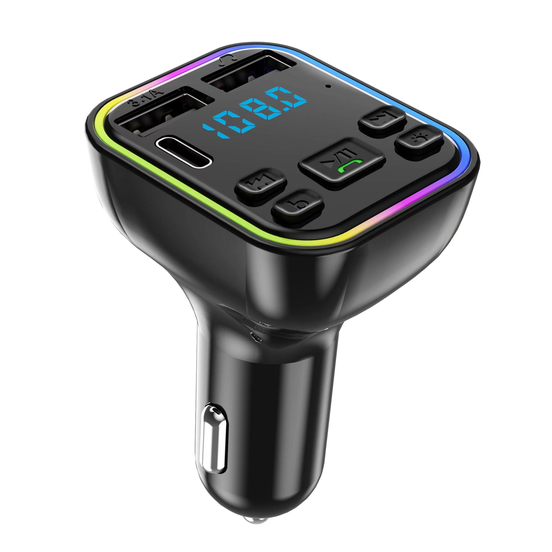 12-24V Автомобилен bluetooth 5.0 FM трансмитер зарядно телефон безжичен хендсфри MP3 модулатор плейър аудио приемник PD Type-C Dual USB 3.1A бързо зареждане