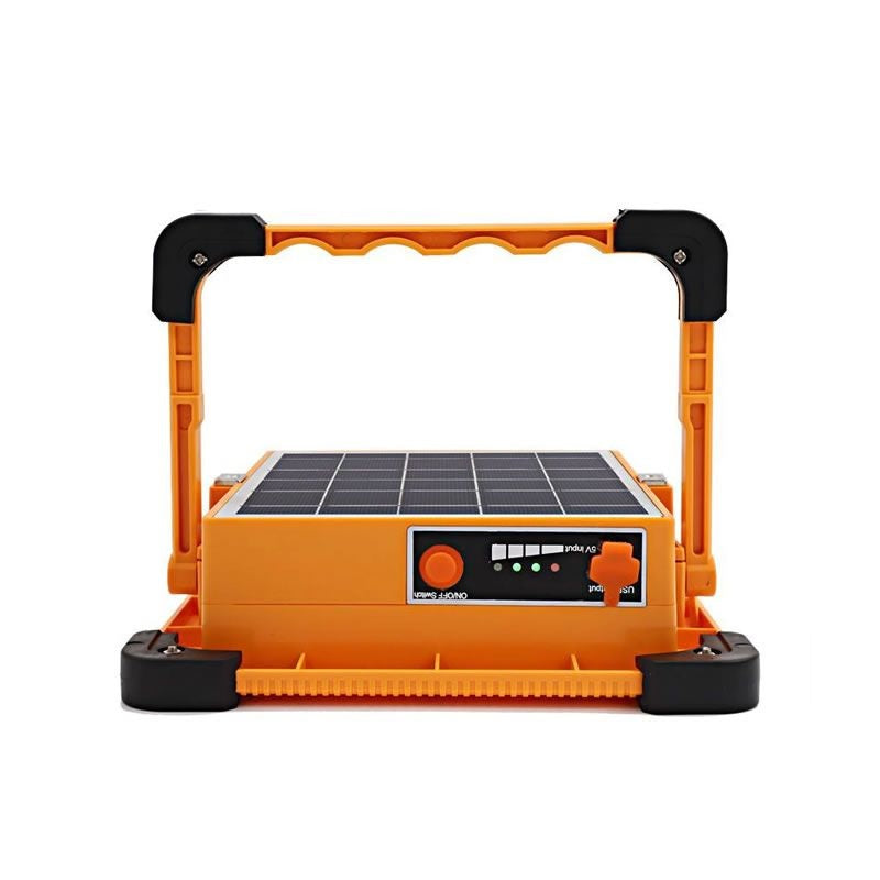 Акумулаторна LED ЛЕД диодна лампа бяла светлина + аварийна синя и червена презареждаема със соларен панел