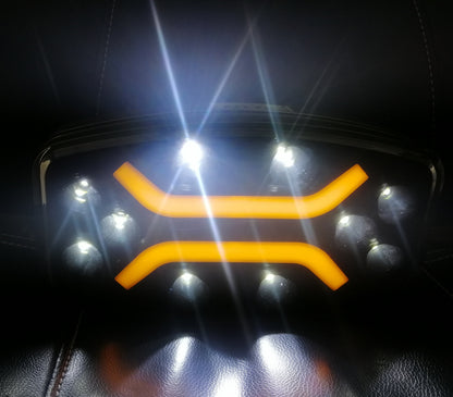 LED ЛЕД Високомощен диоден фар халоген лампа 12V - 24V бяло-жълто за АТВ джип камион трактор земеделски и селскостопански машини и др. 245 x 139 x 70 mm