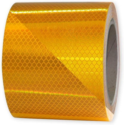 Светлоотразителна рефлекторна самозалепваща се лента фолио с висока фотометрична мощност 5 m x 5 cm жълта златна