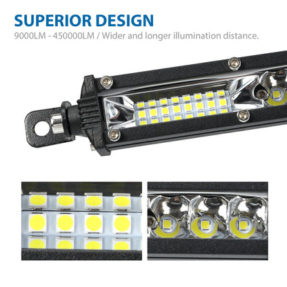 27.5 см Диоден LED Лед Бар 72W Ултра Тънък 12-24V Комбинирана Combo - Flood и Spot Светлина