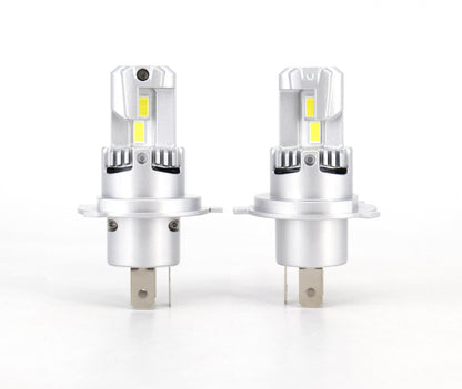 Комплект от 2 броя Умалени Мини Лед Led Диодни Крушки E4P H4 Х4 12V 50W 15000lm за Автомобил Мотоциклет Трактор Камион Бус и др.