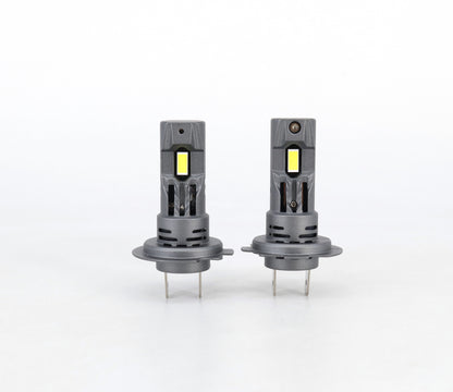 Комплект от 2 броя Умалени Мини Лед Led Диодни Крушки E4S H7 H18 Х7 Х18 12V 50W 15000lm за Автомобил Мотоциклет Трактор Камион Бус и др.