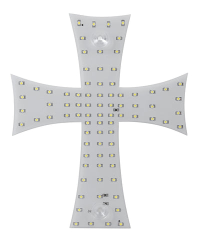 Сетодиоден светещ кръст бял 84 LED ЛЕД 12V -24V 245 x 200 mm