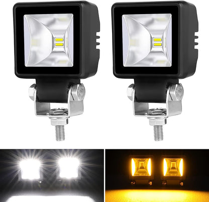 Комплект от 6 броя Лед LED Халогени Лампи с окабеляване Бяла Flood + Оранжева DRL Светлина 12V - 24V за Off Road 4X4 SUV джип мотор автомобил камион градина и др.