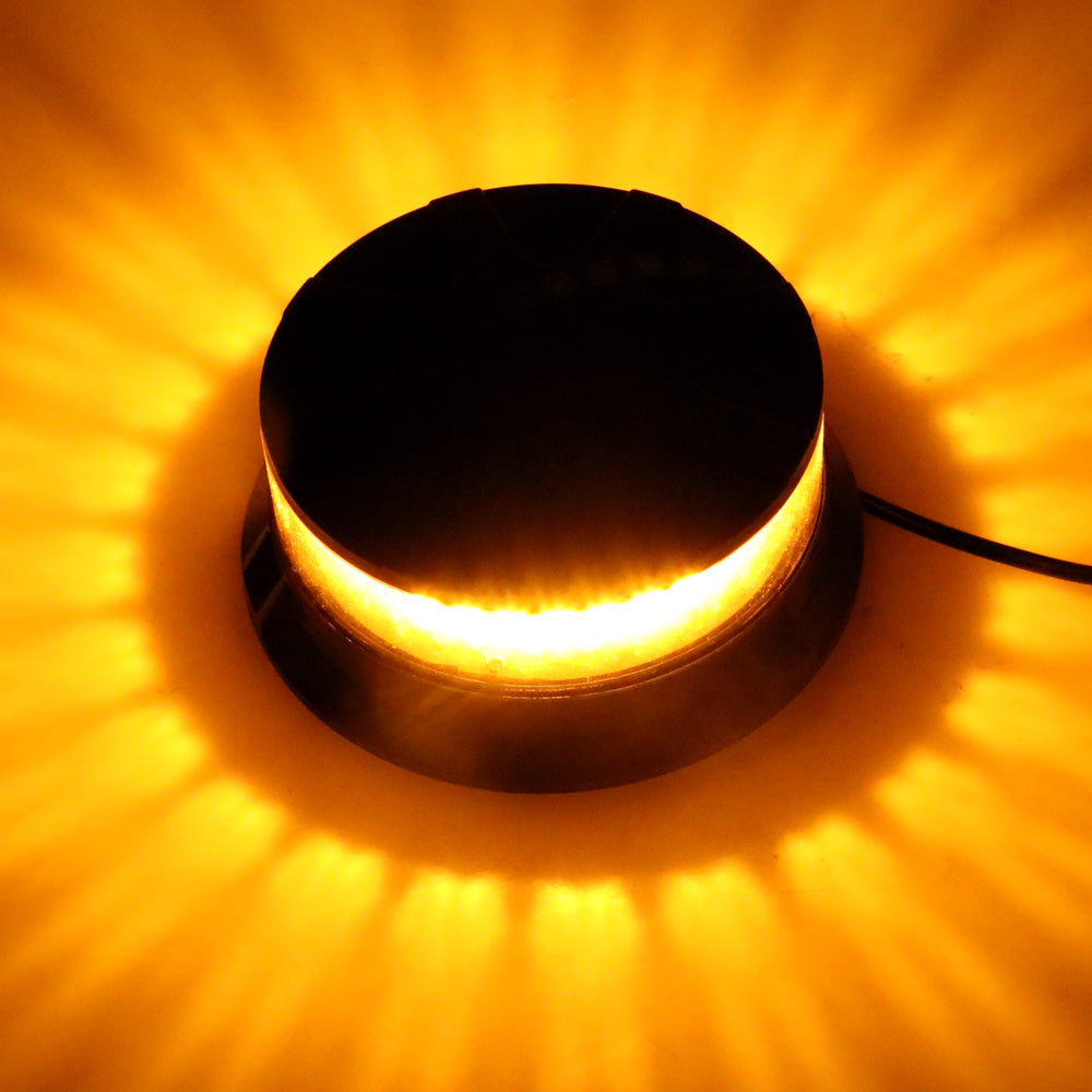 24W Лед Led Компактна Диодна Въртяща се Сигнална Аварийна Лампа Маяк Буркан с магнит и вендуза 12V - 24V с магнит Е9 E-Mark