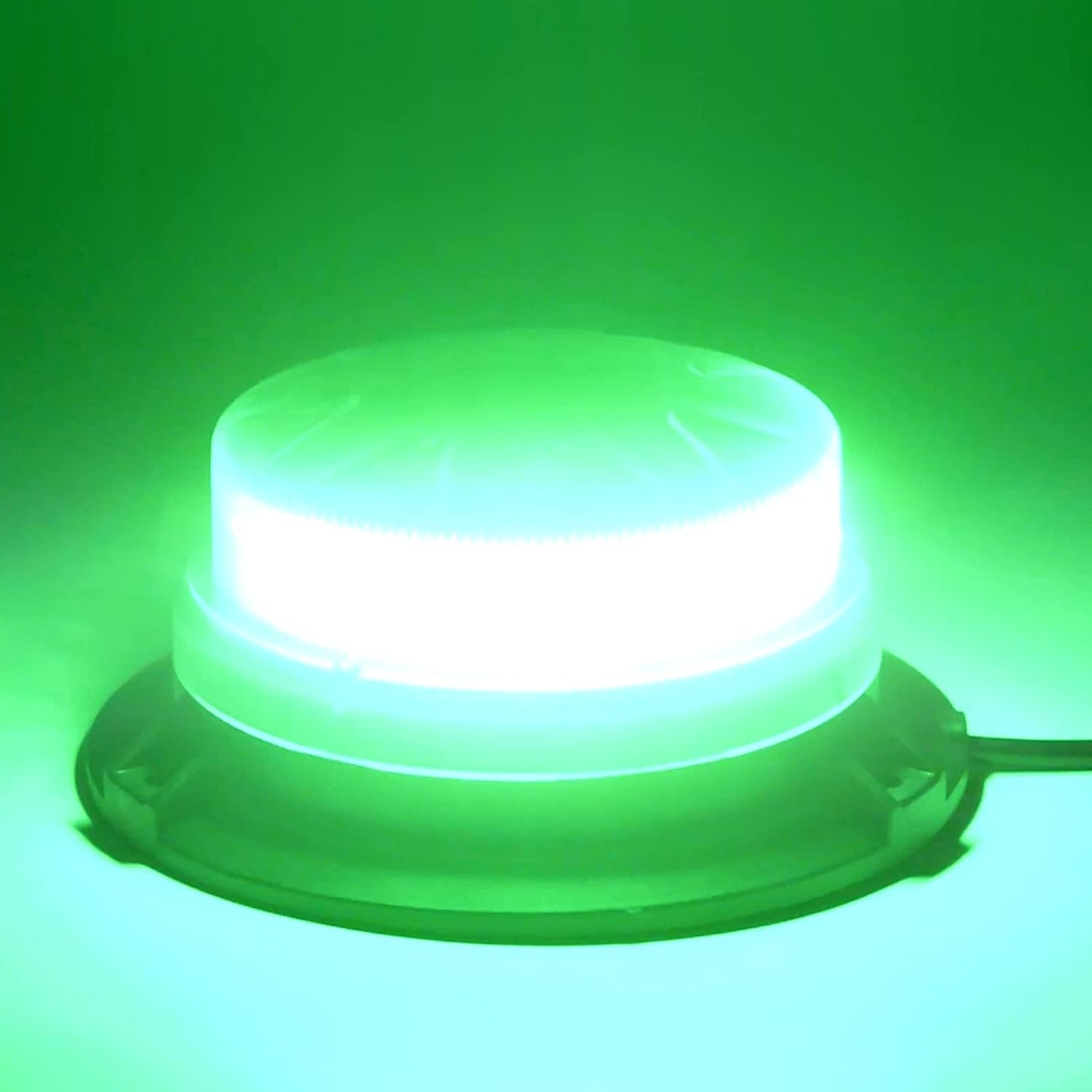 24W Лед Led Компактна Диодна Въртяща се Сигнална Аварийна Лампа Маяк Буркан с магнит и вендуза 12V - 24V с магнит Е9 E-Mark Зелена Светлина