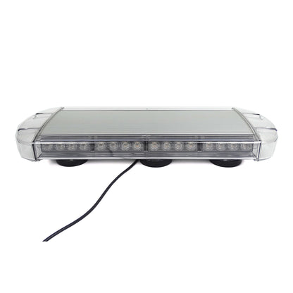 55 см 40 LED ЛЕД мощна аварийна диодна сигнална лампа блиц с магнити 12-24V 10 режима на работа жълта оранжева светлина E-Mark Е9 за пътна помощ платформа снегорин багер и др.