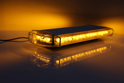 55 см 40 LED ЛЕД мощна аварийна диодна сигнална лампа блиц с магнити 12-24V 10 режима на работа жълта оранжева светлина E-Mark Е9 за пътна помощ платформа снегорин багер и др.
