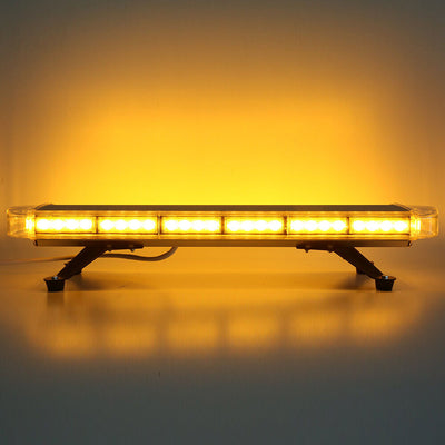 76.2 см 56 LED ЛЕД мощна аварийна диодна сигнална лампа блиц 12-24V 15 режима на работа жълта оранжева светлина E-Mark Е9 за пътна помощ платформа снегорин багер и др.