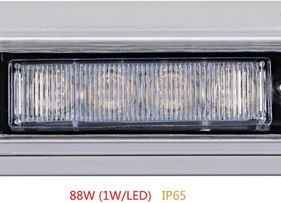 120 см 88 LED ЛЕД 88W мощна аварийна диодна сигнална лампа блиц 12-24V 15 режима на работа жълта оранжева светлина E-Mark Е9 за пътна помощ платформа снегорин багер и др.
