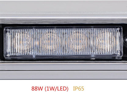 120 см 88 LED ЛЕД 88W мощна аварийна диодна сигнална лампа блиц 12-24V 15 режима на работа жълта оранжева светлина E-Mark Е9 за пътна помощ платформа снегорин багер и др.