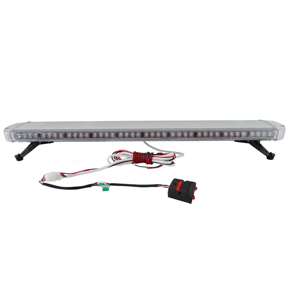 120 см 88 LED ЛЕД 88W мощна аварийна диодна сигнална лампа блиц 12-24V 15 режима на работа жълта оранжева светлина E-Mark Е9 за пътна помощ платформа снегорин багер и др.