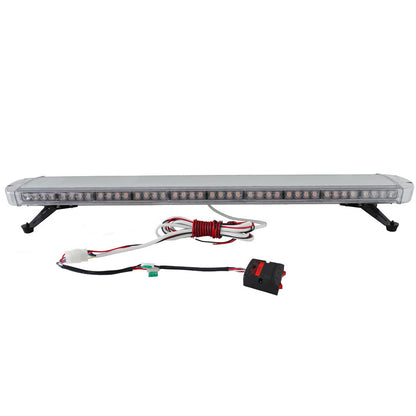120 см 88 LED ЛЕД 88W мощна аварийна диодна сигнална лампа блиц 12-24V 15 режима на работа жълта оранжева светлина E-Mark Е9 за пътна помощ платформа снегорин багер и др.