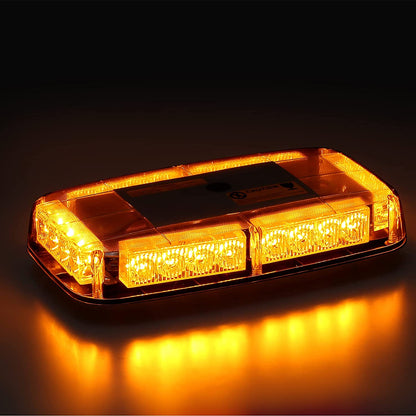 12V 24V Лед Led Диодна Мощна Аварийна Сигнална Лампа Буркан с Магнит 15 режима Бяло Стъкло За Пътна Помощ Платформа Снегорин и др.