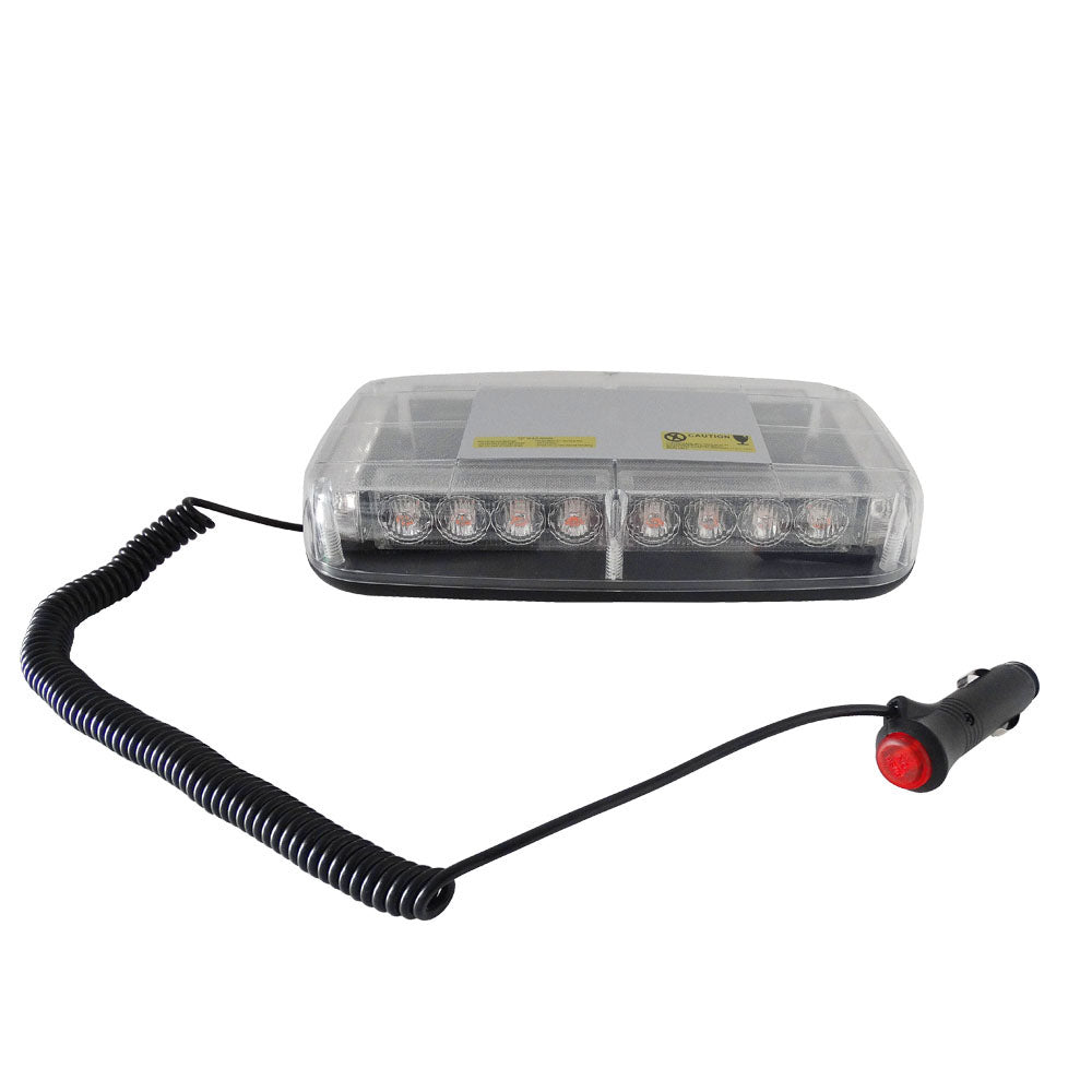 12V 24V Лед Led Диодна Мощна Аварийна Сигнална Лампа Буркан с Магнит 15 режима Бяло Стъкло За Пътна Помощ Платформа Снегорин и др.