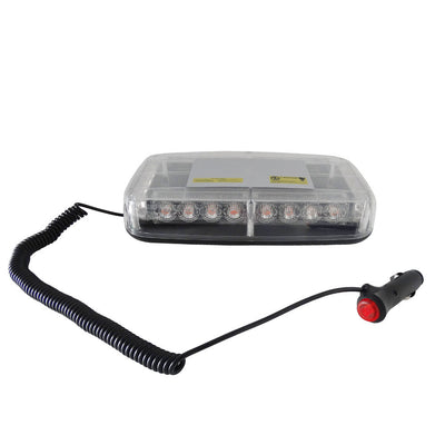 12V 24V Лед Led Диодна Мощна Аварийна Сигнална Лампа Буркан с Магнит 15 режима Бяло Стъкло За Пътна Помощ Платформа Снегорин и др.