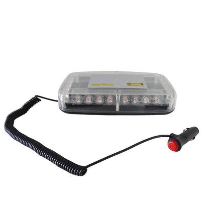 12V 24V Лед Led Диодна Мощна Аварийна Сигнална Лампа Буркан с Магнит 15 режима Бяло Стъкло За Пътна Помощ Платформа Снегорин и др.