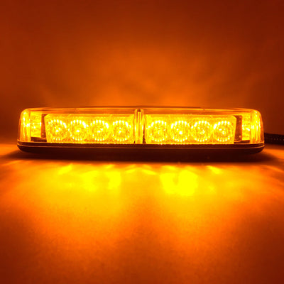 12V 24V Лед Led Диодна Мощна Аварийна Сигнална Лампа Буркан с Магнит 15 режима Бяло Стъкло За Пътна Помощ Платформа Снегорин и др.