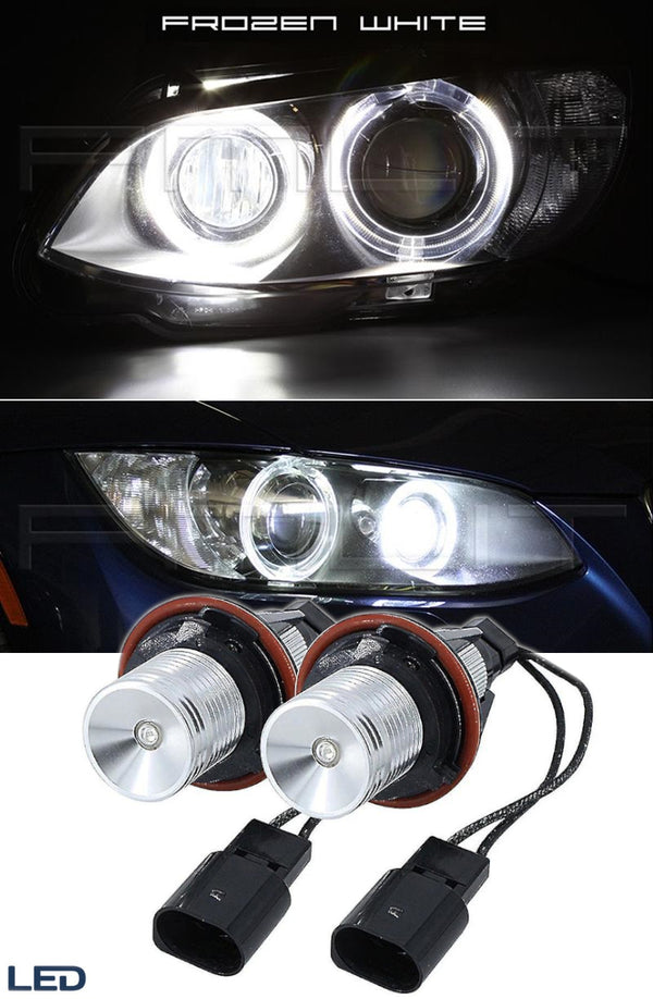 Комплект от 2 броя ярки бели LED крушки Angel Eyes ангелски очи 12V-24V за BMW с Canbus без грешки