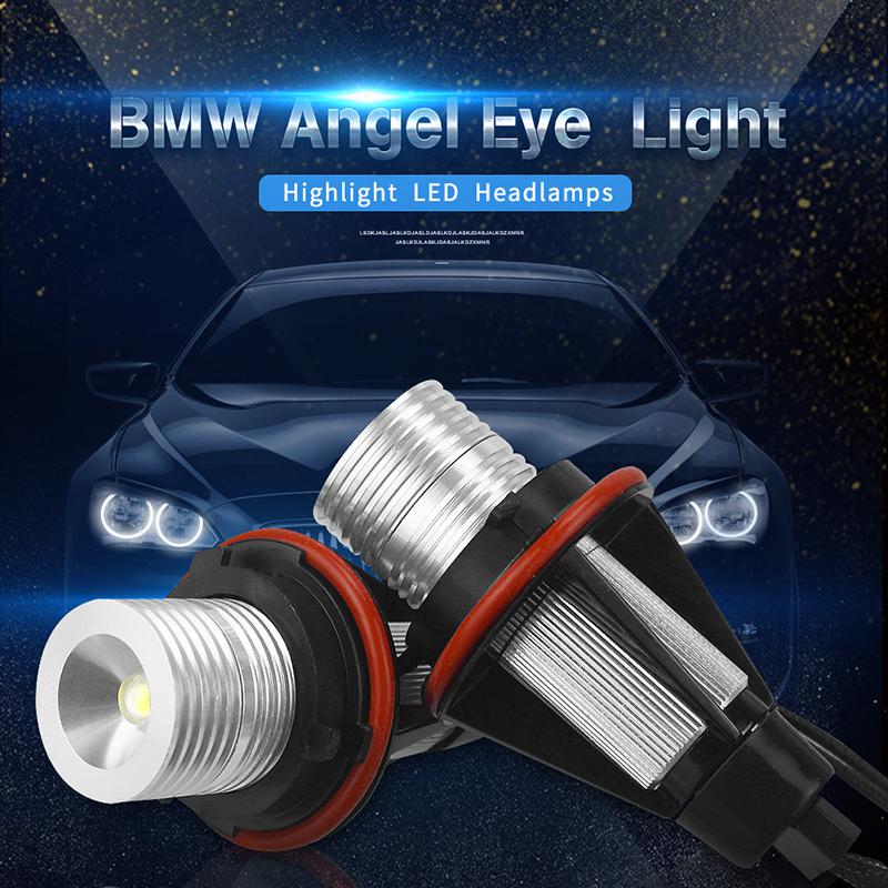 Комплект от 2 броя ярки бели LED крушки Angel Eyes ангелски очи 12V-24V за BMW с Canbus без грешки